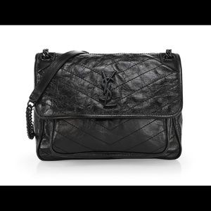 Saint Laurent Niki Leather crossbody bag in black